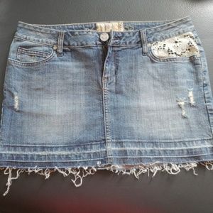 Denim mini skirt